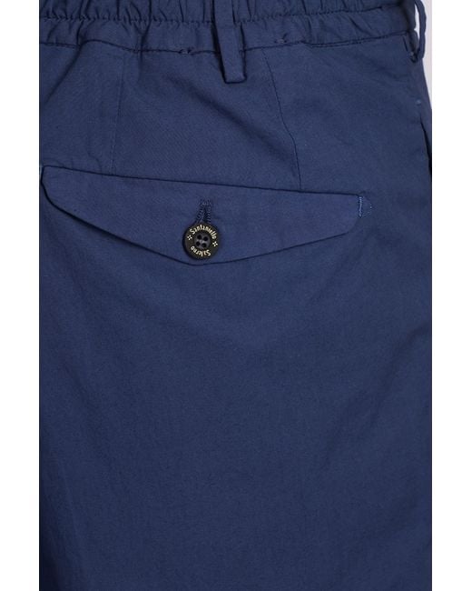 Santaniello Pants In Blue Cotton for men