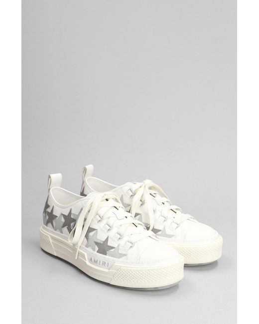 Amiri Stars Court Low Sneakers In White Leather for men