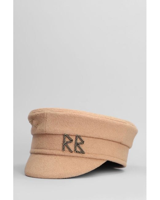 Ruslan Baginskiy Natural Safety-pin Hats In Beige Wool