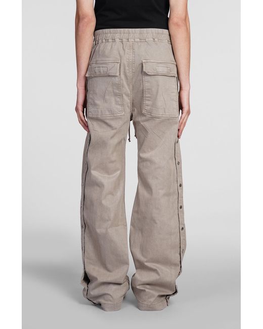 Rick Owens Brown Pusher Pant Pants In Grey Cotton for men