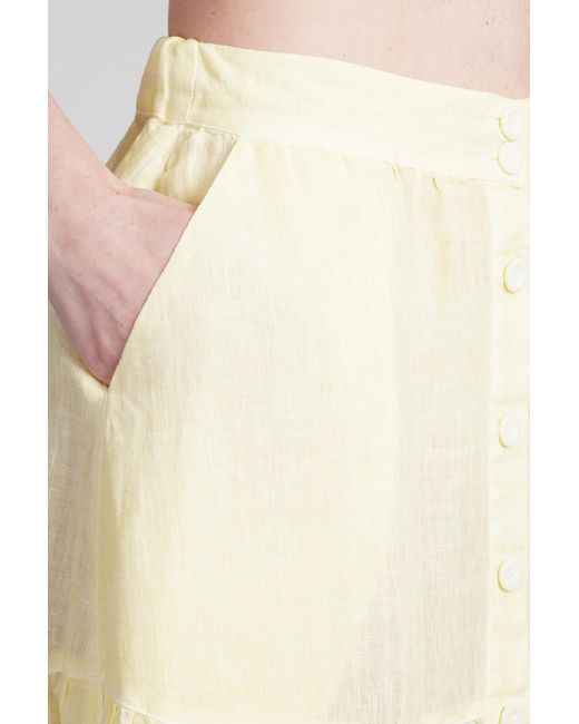 120 Skirt In Yellow Linen