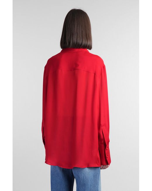 Camicia Bridget in Seta Rossa di Anine Bing in Red