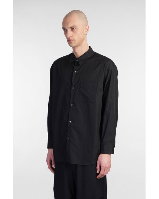 Camicia in Cotone Nero di Attachment in Black da Uomo