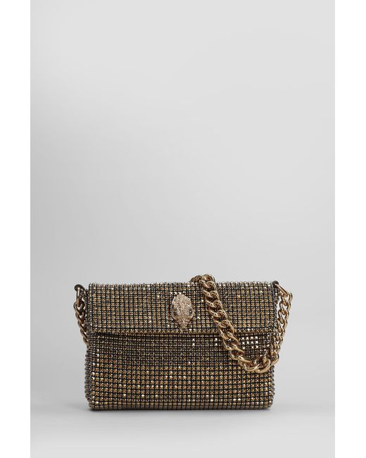 Kurt Geiger Gray Sm Party Shoulder Shoulder Bag In Gold Leather