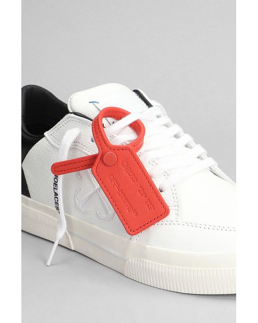 Sneakers New low vulcanized in Pelle Bianca di Off-White c/o Virgil Abloh in White da Uomo