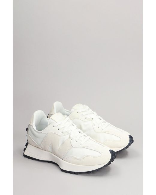Sneakers 327 in Camoscio e Tessuto Bianco di New Balance in White