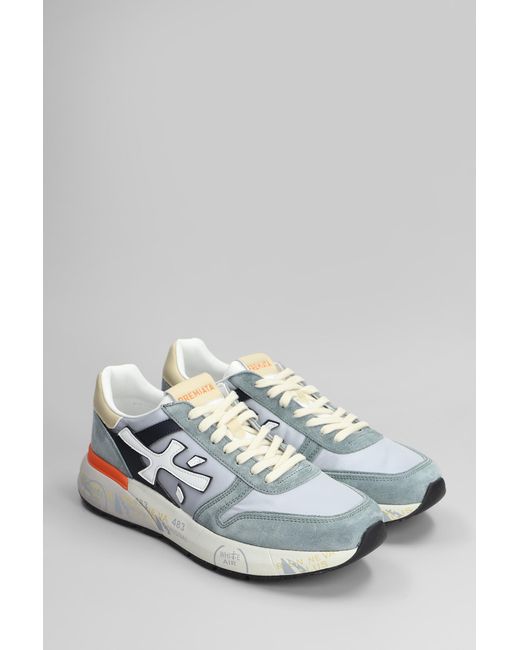 Sneakers Mick in Camoscio e Tessuto Grigio di Premiata in White da Uomo