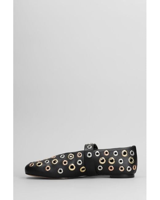 Ballerine in Pelle Nera di Carrano in Gray