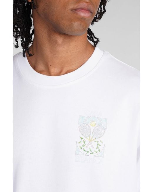 T-Shirt in Cotone Bianco di Casablanca in White da Uomo