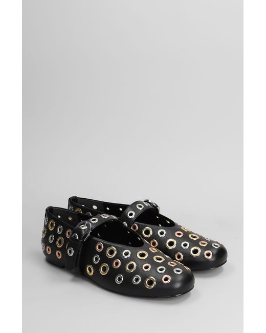 Ballerine in Pelle Nera di Carrano in Gray