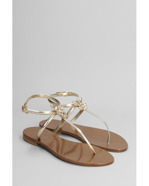 Sandali flats in Pelle Bronzo di EDDICUOMO in White