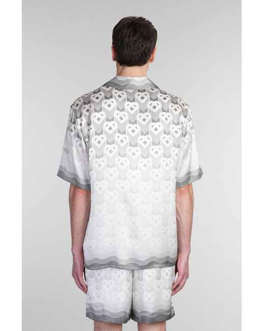 Camicia in Seta Grigia di Casablanca in Gray da Uomo