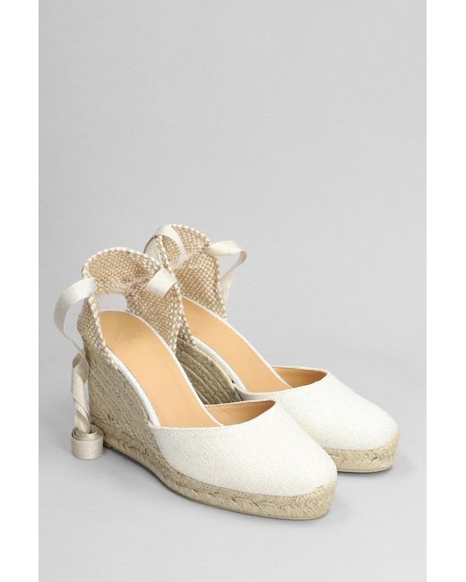 Castaner Natural Carina-8-032 Wedges In White Canvas