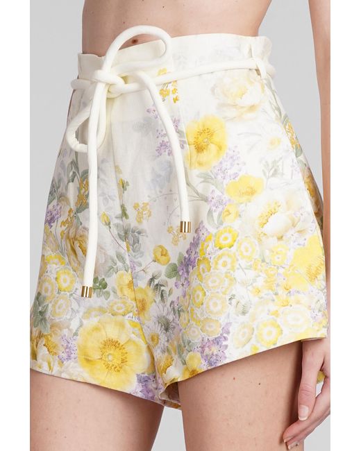 Shorts in lino Giallo di Zimmermann in Yellow
