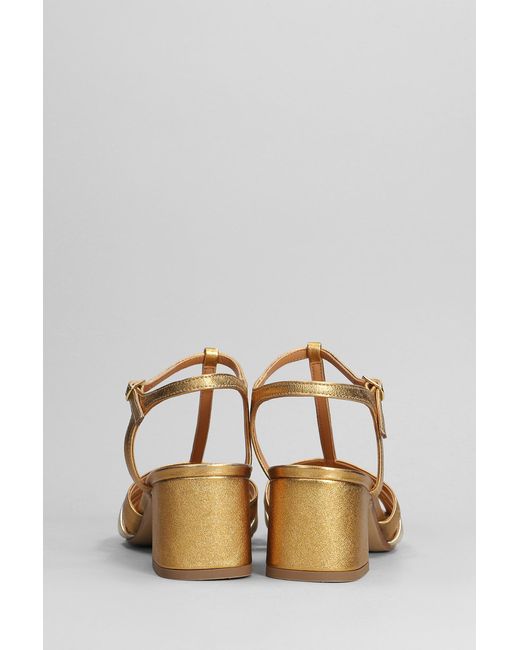 Julie Dee Metallic Sandals In Bronze Leather