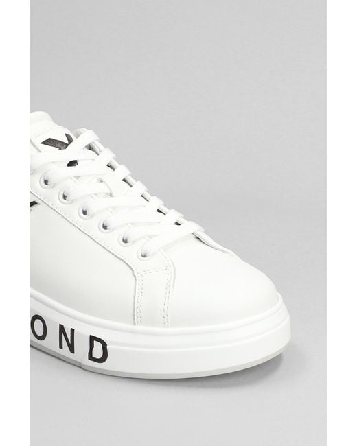 Sneakers in Pelle Bianca di John Richmond in White da Uomo