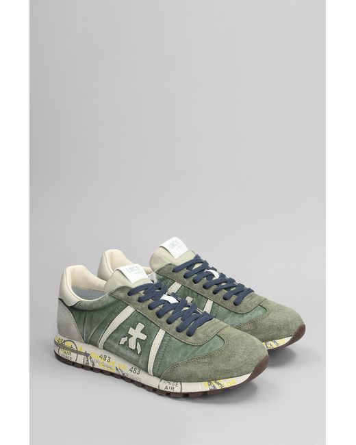 Sneakers Lucy in Camoscio e Tessuto Verde di Premiata in Green da Uomo