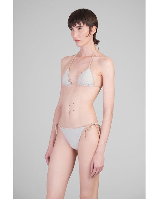 Beachwear Leah string in viscosa Argento di Mc2 Saint Barth in Pink
