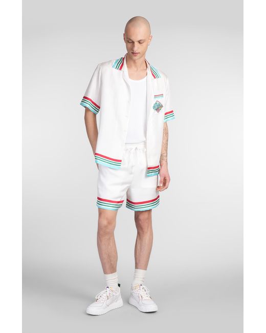 Camicia in Seta Bianca di Casablanca in White da Uomo