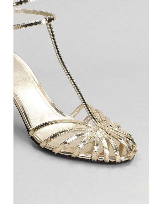 ALEVI White Jessie 075 Sandals In Gold Leather