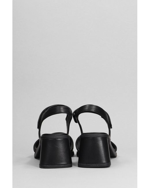 Camper Kiara Sandals In Black Leather