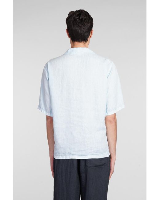 Camicia Camicia Ago in lino Celeste di Aspesi in White da Uomo