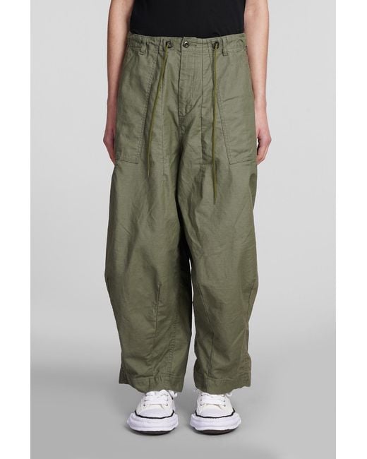 Needles Pants In Green Cotton for men