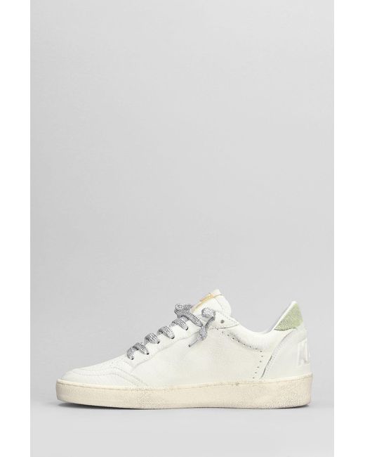 Sneakers Ball Star in Pelle Bianca di Golden Goose Deluxe Brand in White