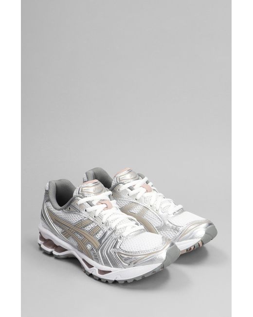 Asics Gel-kayano 14 Sneakers In White Leather And Fabric