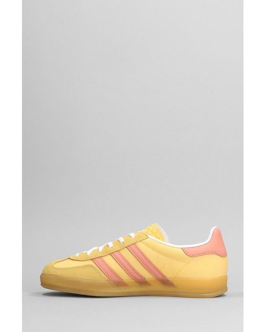 Adidas Gazelle Indoor Sneakers In Yellow Suede And Fabric