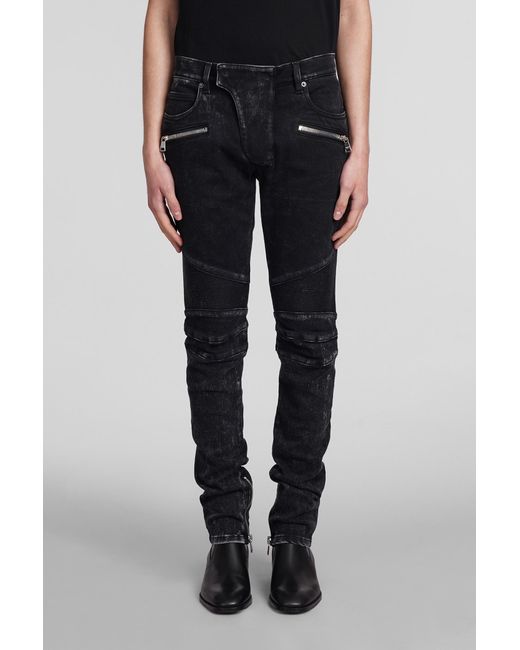 Jeans in Cotone Nero di Balmain in Black da Uomo
