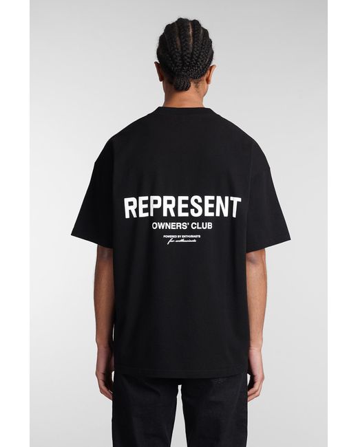 T-Shirt in Cotone Nero di Represent in Black da Uomo