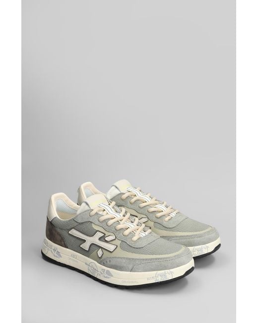 Sneakers Nous in Camoscio e Tessuto Grigio di Premiata in White da Uomo