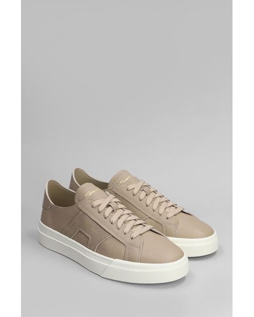 Sneakers Dbs in Pelle Taupe di Santoni in Gray da Uomo