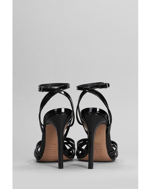 SCHUTZ SHOES Sandals In Black Patent Leather