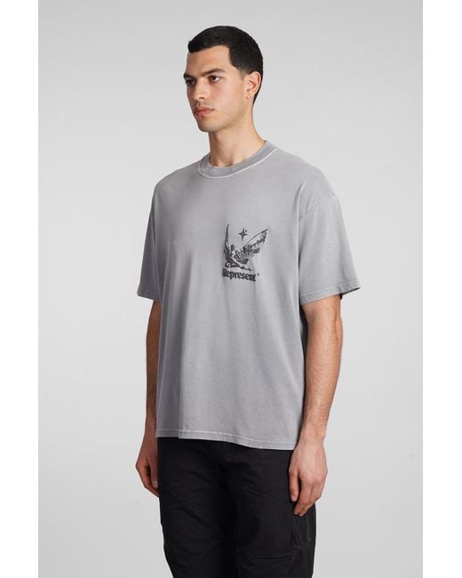 Represent Gray T-shirt In Grey Cotton for men