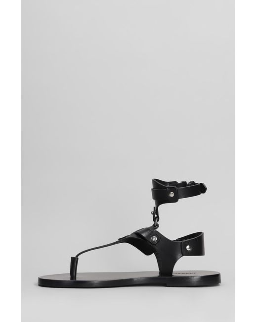 Sandali flats Eveen in Pelle Nera di Isabel Marant in Black