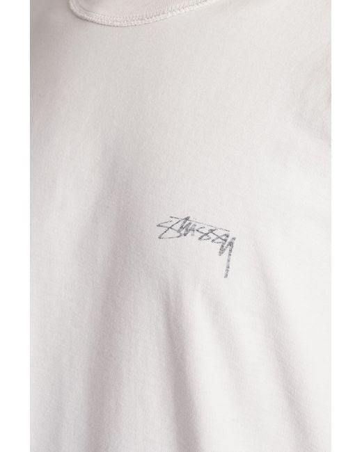 T-Shirt in Cotone Beige di Stussy in White da Uomo