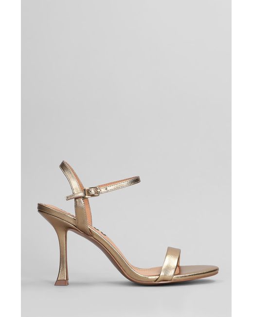 Bibi Lou Multicolor Lotus 85 Sandals In Platinum Leather