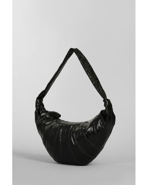 Borsa a spalla Large croissant in Cotone Verde di Lemaire in Black