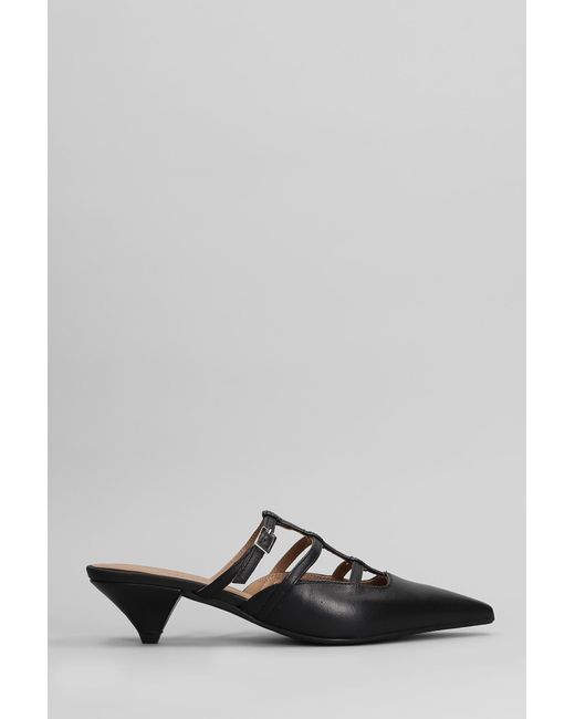 Carmens Demi Straps Slipper-mule In Black Leather