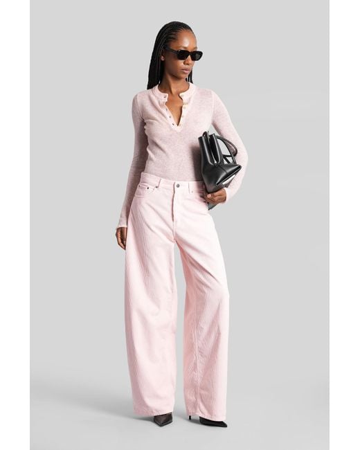 Pantalone Bethany velvet in Cotone Rosa di Haikure in Pink