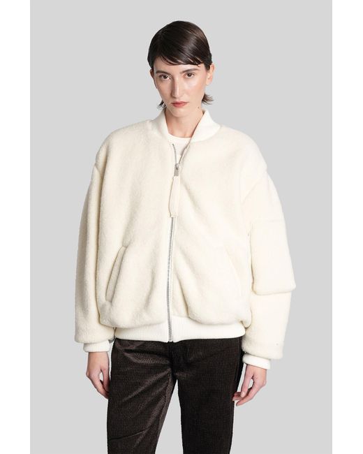 Giacca Bomber in Lana Beige di Laneus in Natural