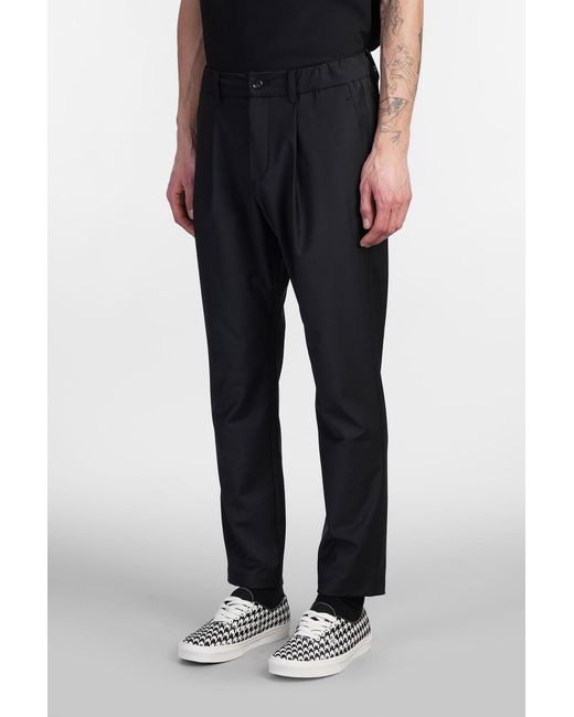 Pantalone in Poliestere Nera di Attachment in Black da Uomo