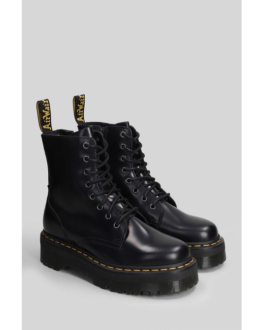 Dr. Martens Jadon Combat Boots In Black Leather