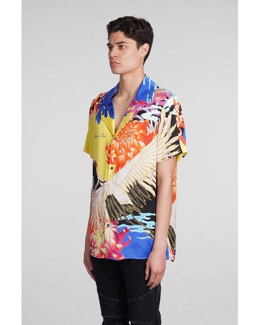Camicia in viscosa Multicolor di Balmain da Uomo