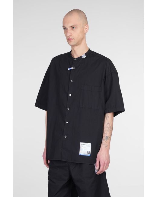 Camicia in Cotone Nero di INSTRU(MEN-TAL) by MIHARA YASUHIRO in Black da Uomo