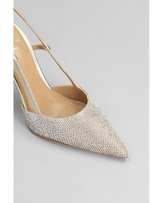 Chantal White Pumps In Platinum Leather