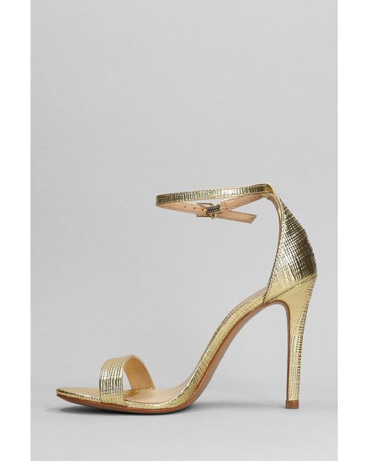 SCHUTZ SHOES Metallic Sandals In Gold Leather