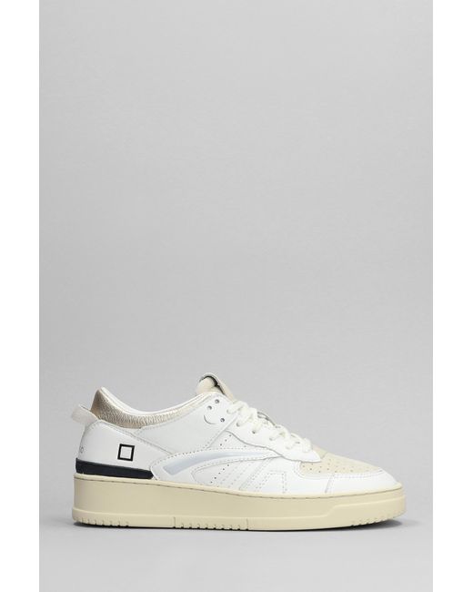 Date Torneo Sneakers In White Leather